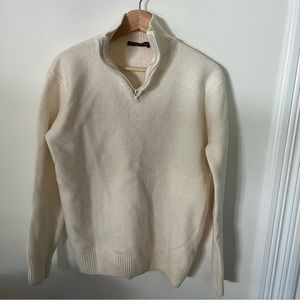 Brandy Melville Cream Half Zip Sweater